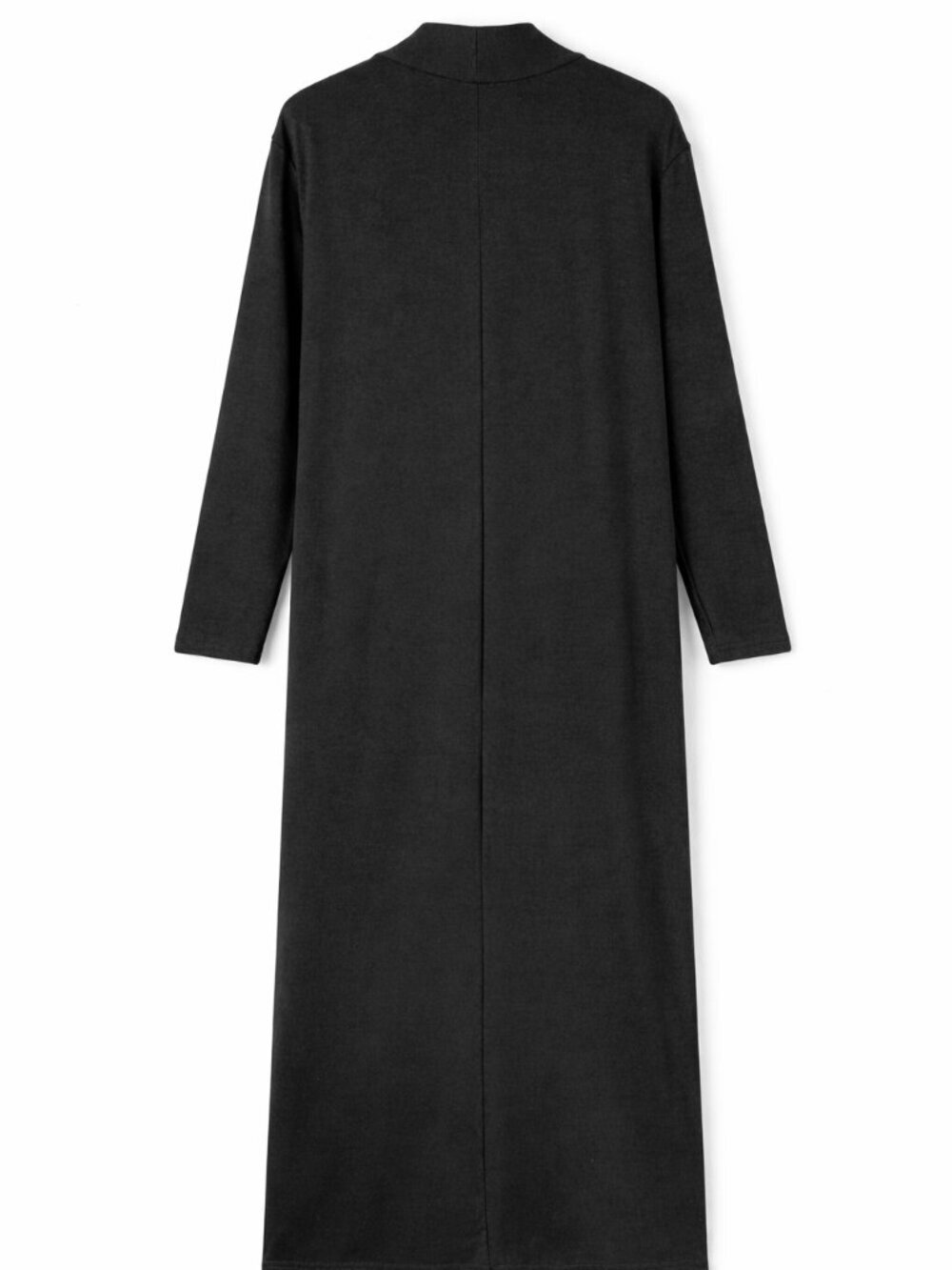 Black 2 Piece Lounge Set Open Front Duster Cardigan & Pants - Picture 4 of 4